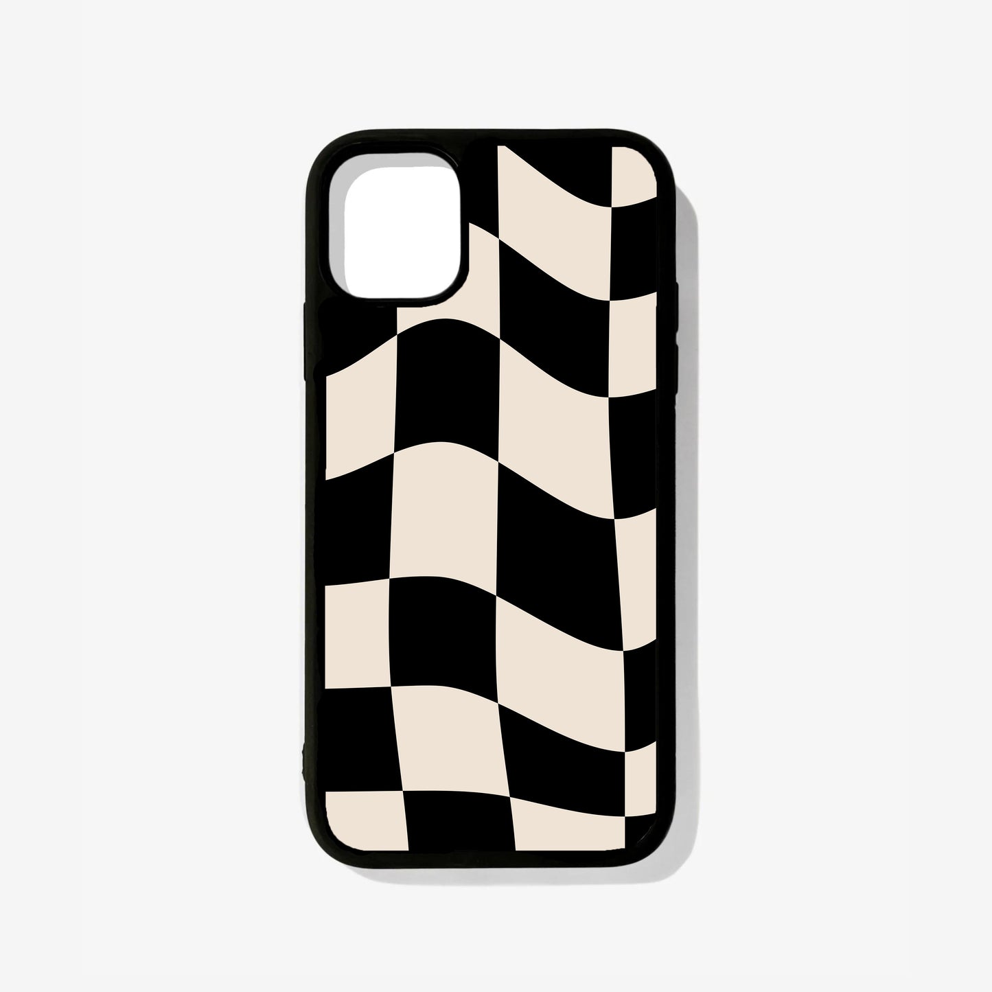 Beige Checkered Glass Case