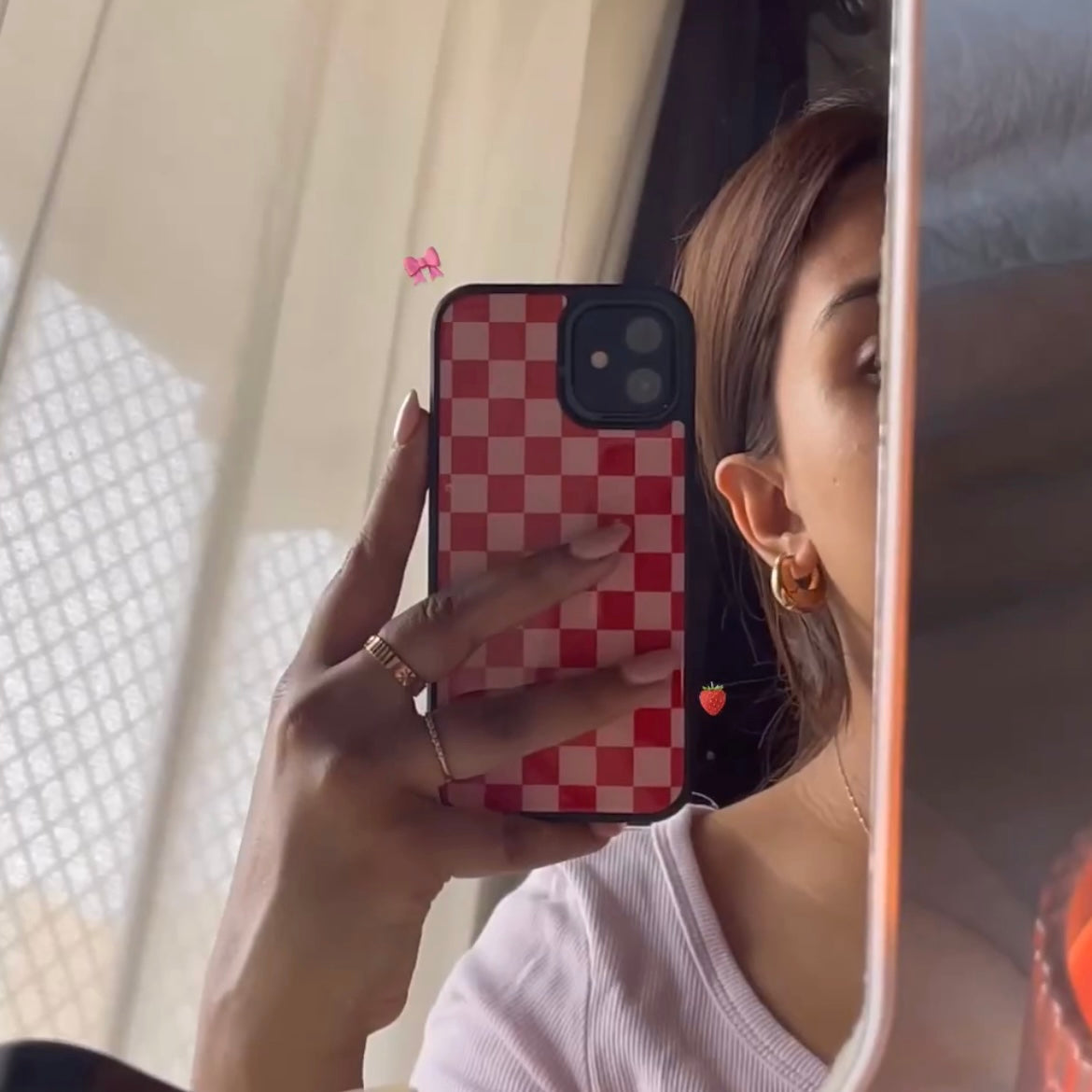 Red Checkered Glass Case