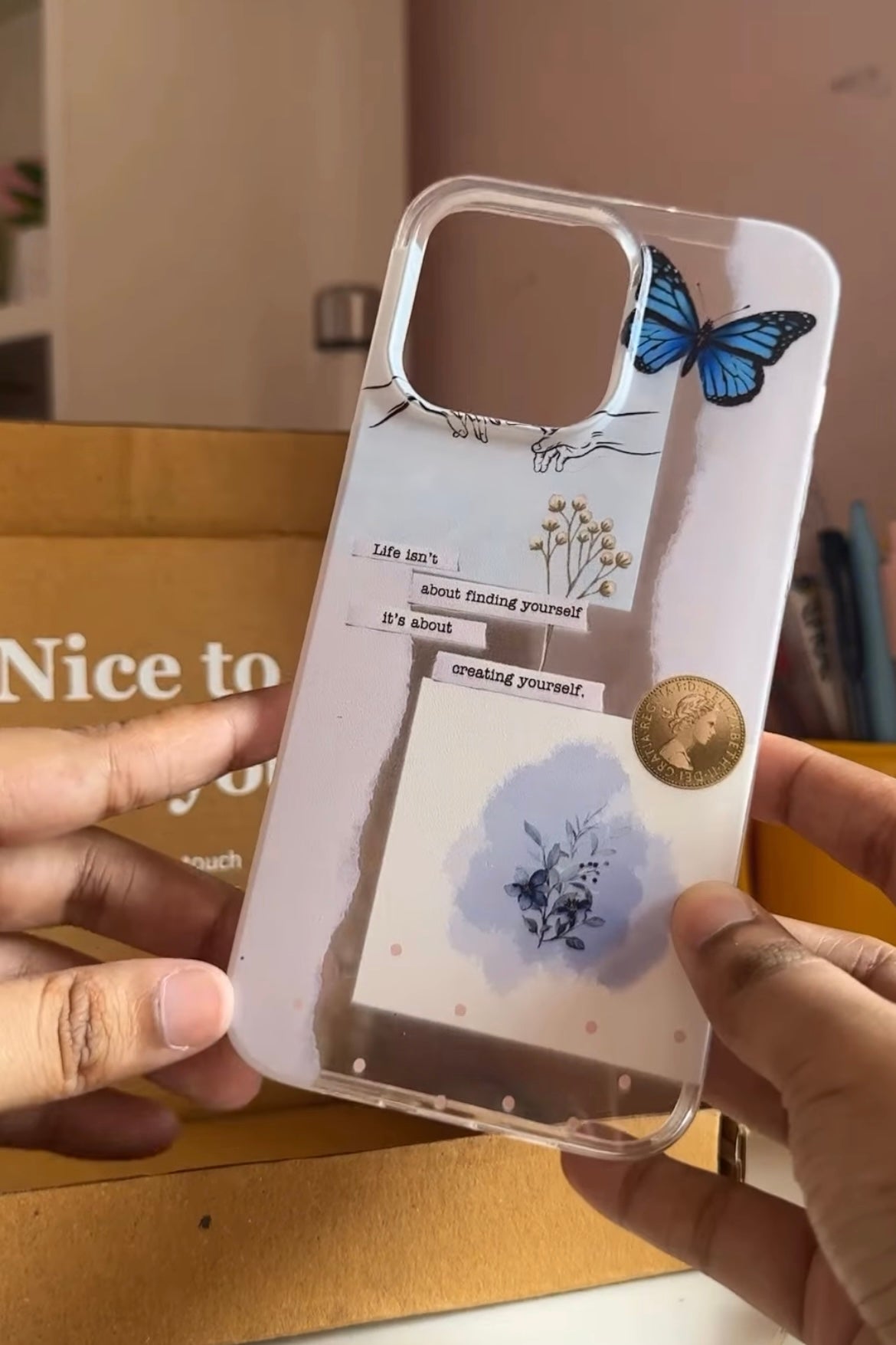 Blue Vintage Clear Case