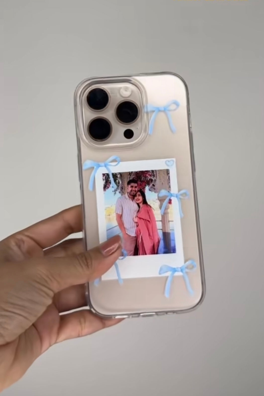 Custom Polaroid Bow Clear Case