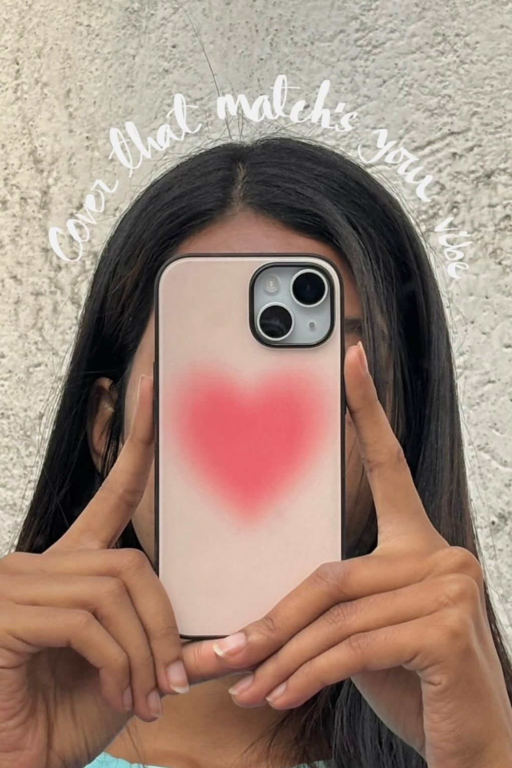 Pink Aura Heart Glass Case