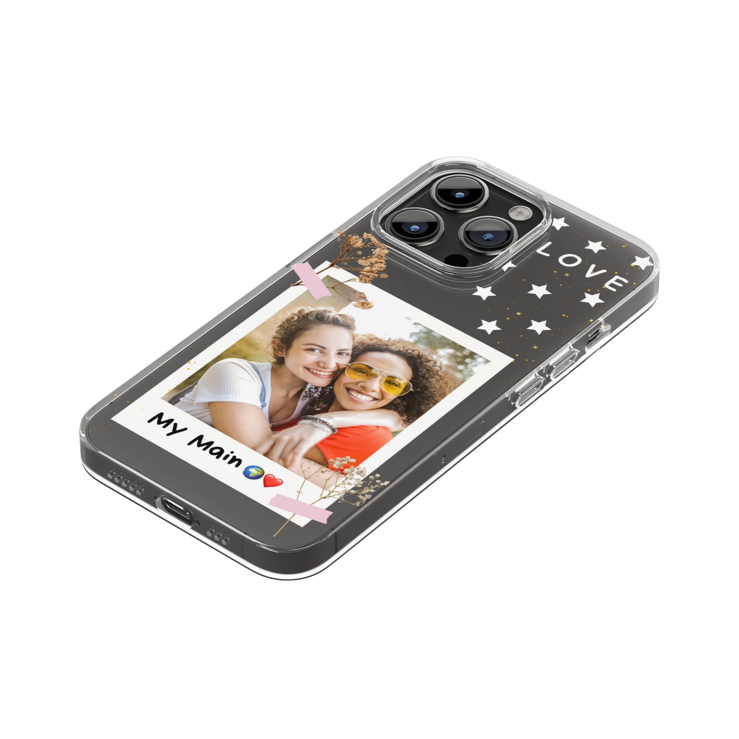 Custom Love Polaroid Clear Case