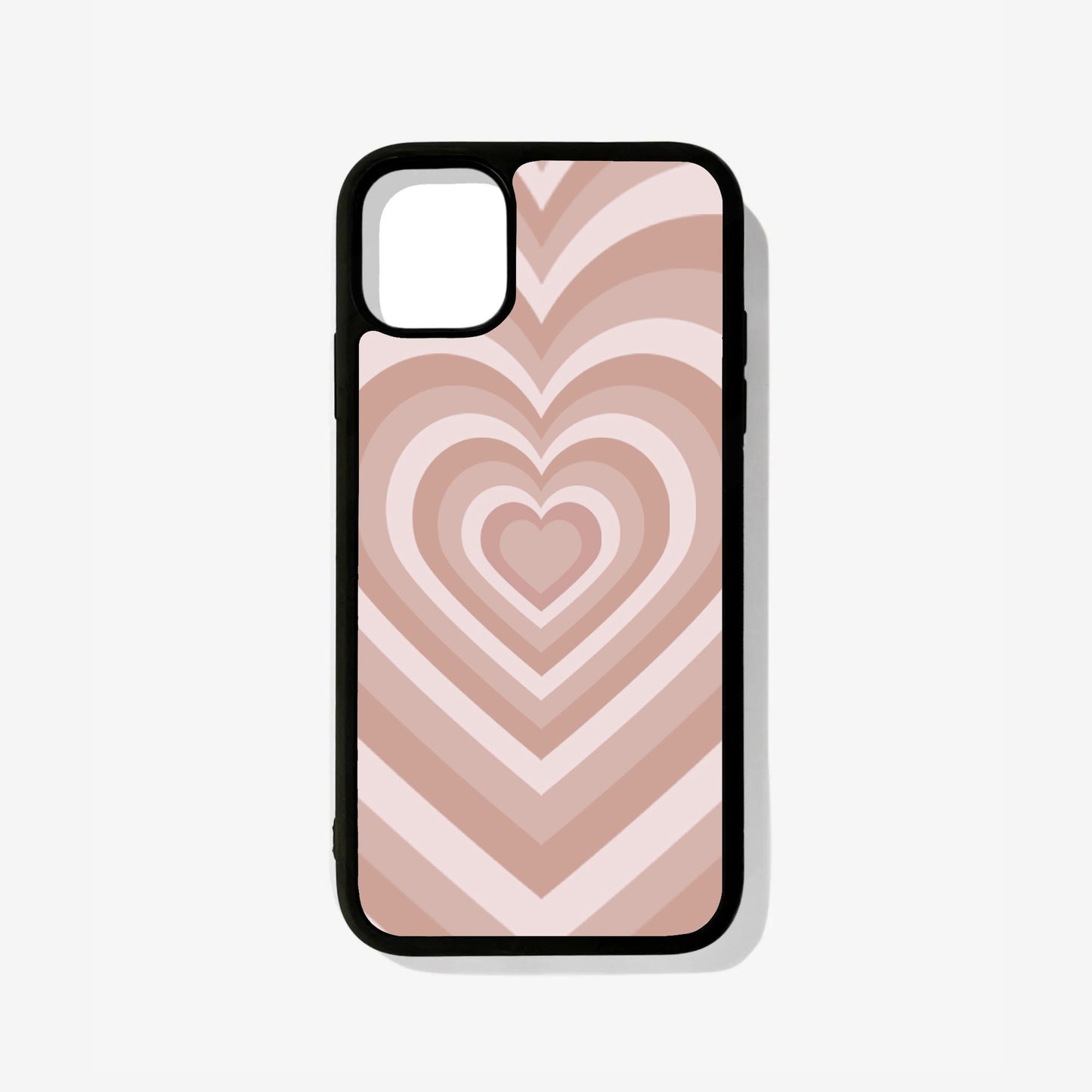 Light Brown Heart Glass Case