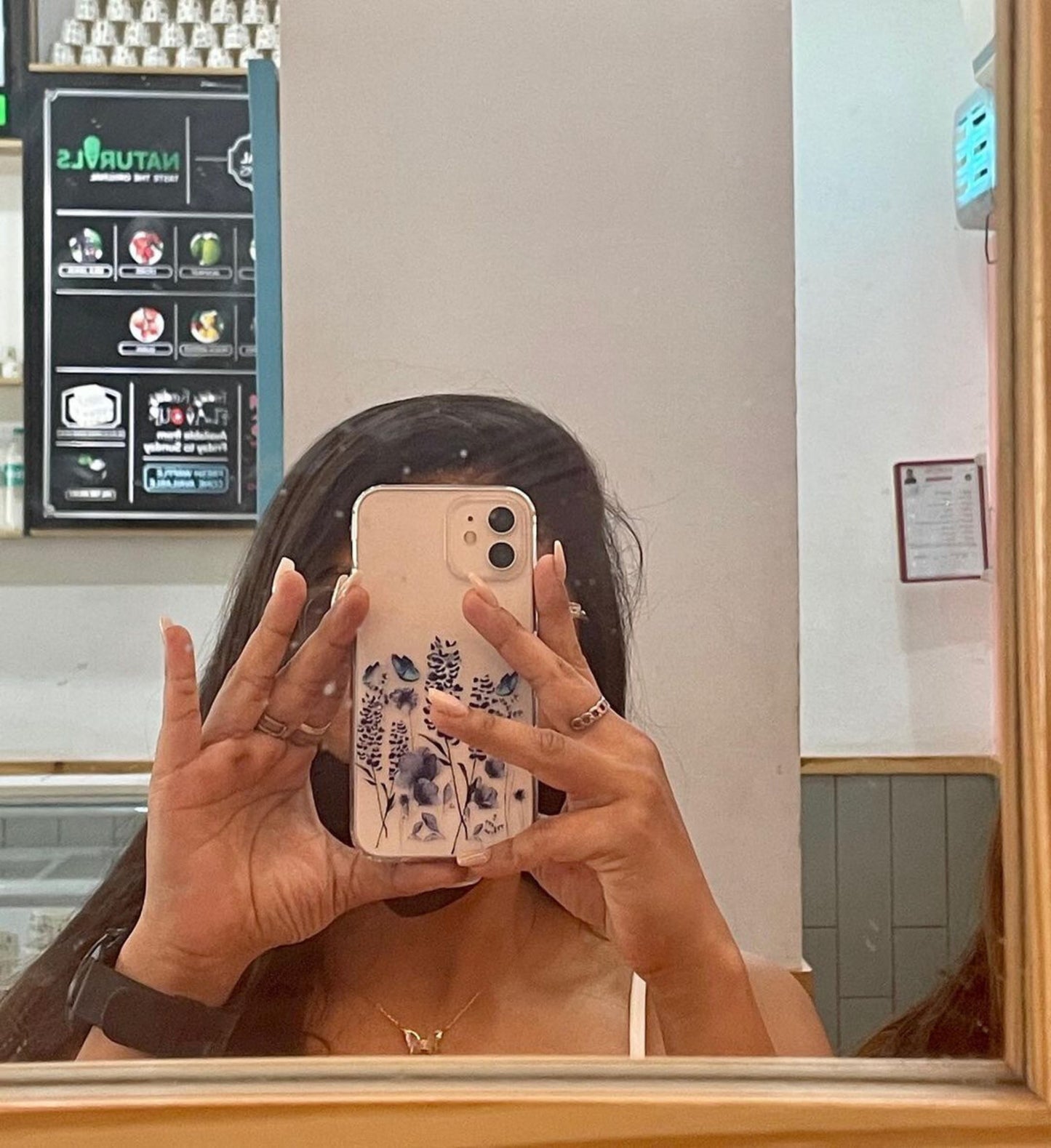 Blue Floral Clear Case