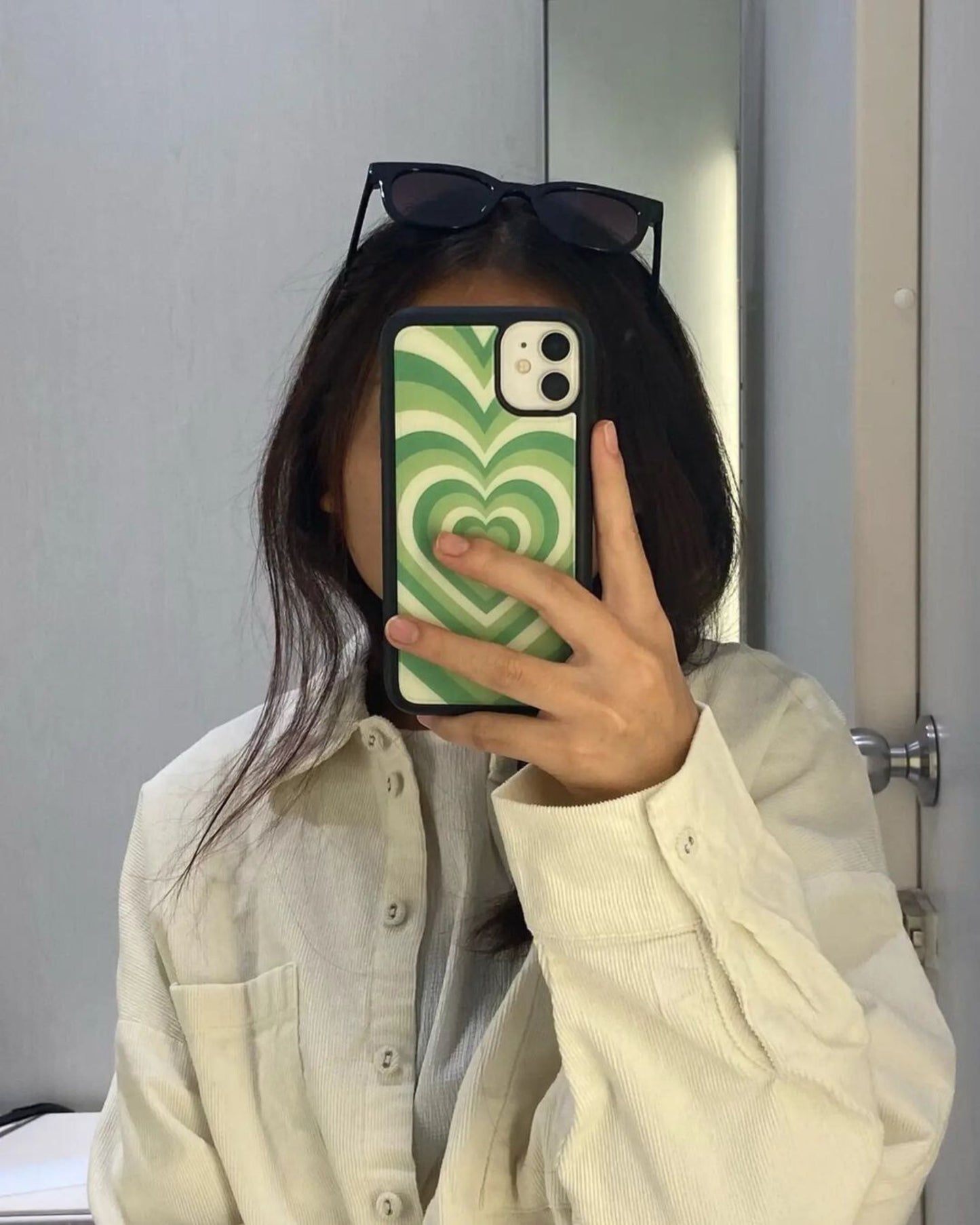Green Heart Glass Case
