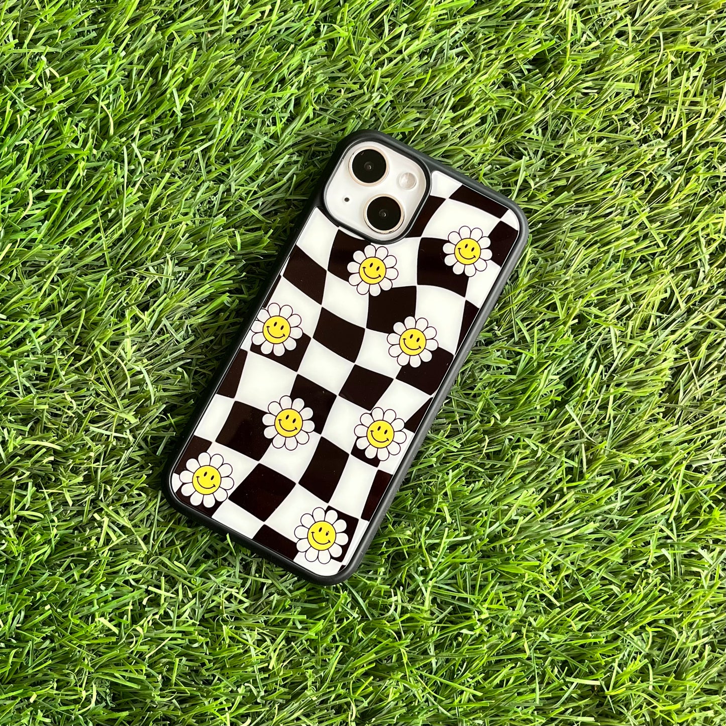 Smiley Flower Glass Case