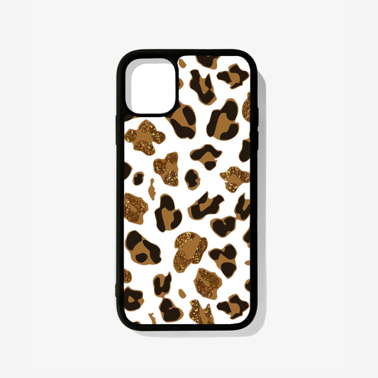 Brown Leopard Print Glass Case