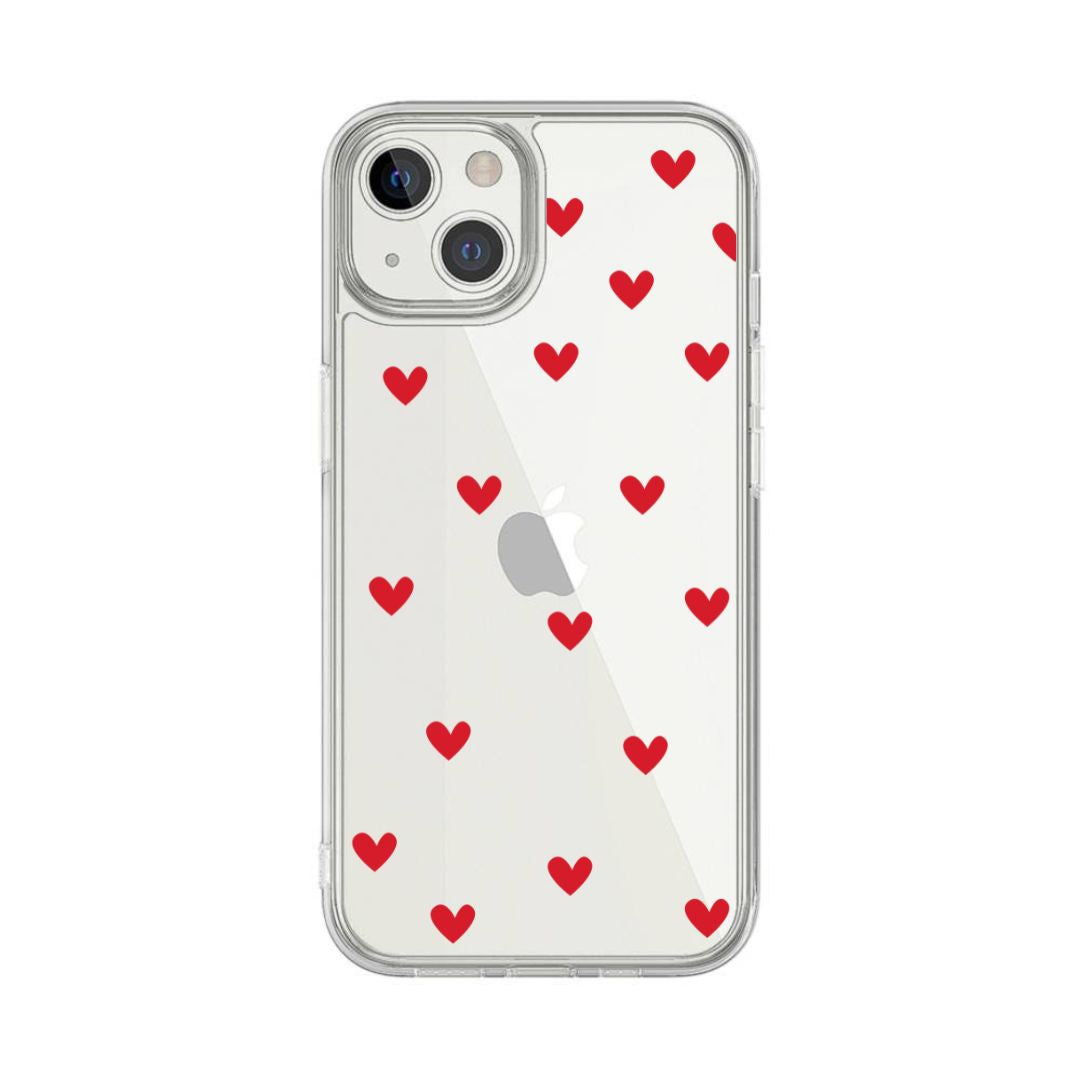 Red Hearts Clear Case