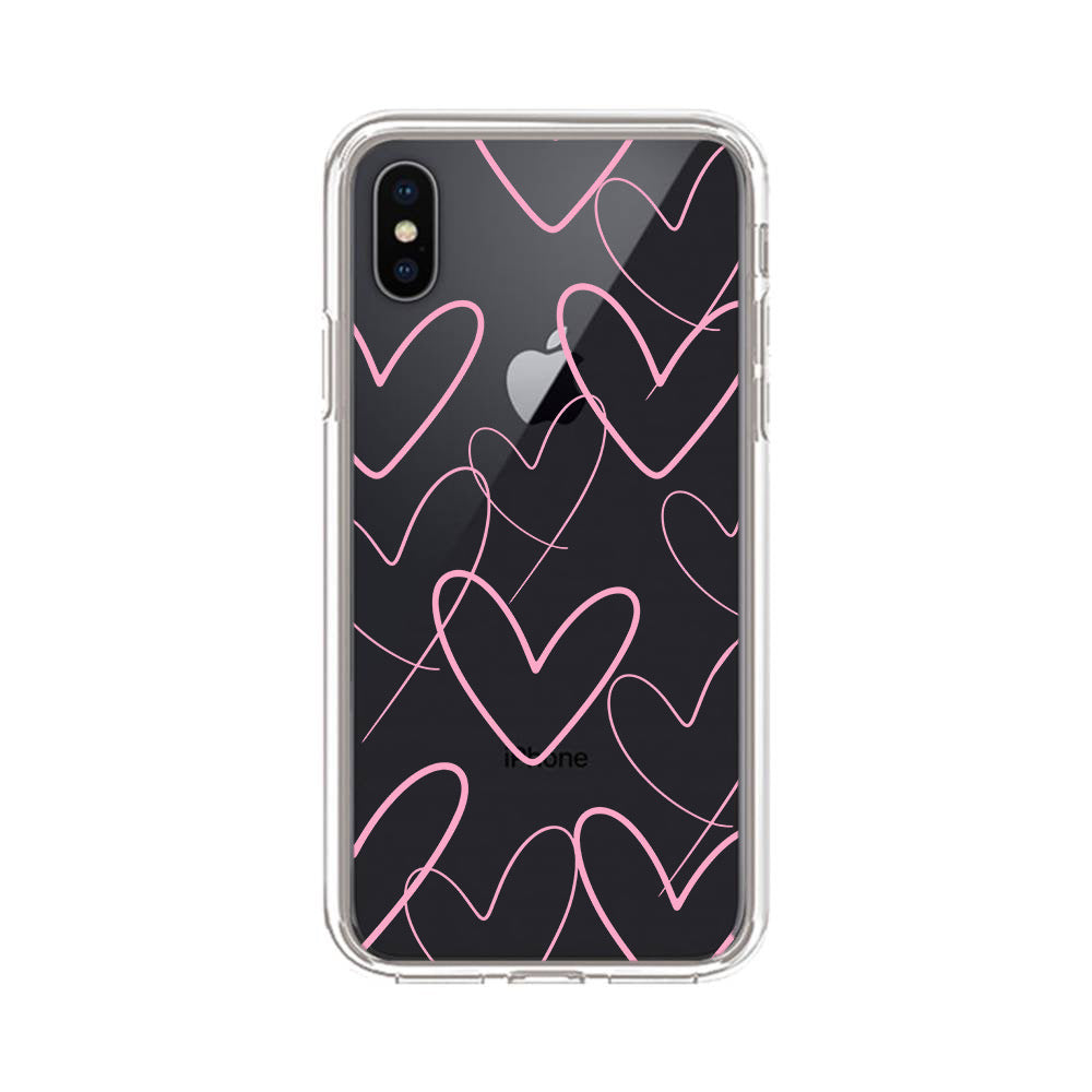 Pink Hearts Clear Case