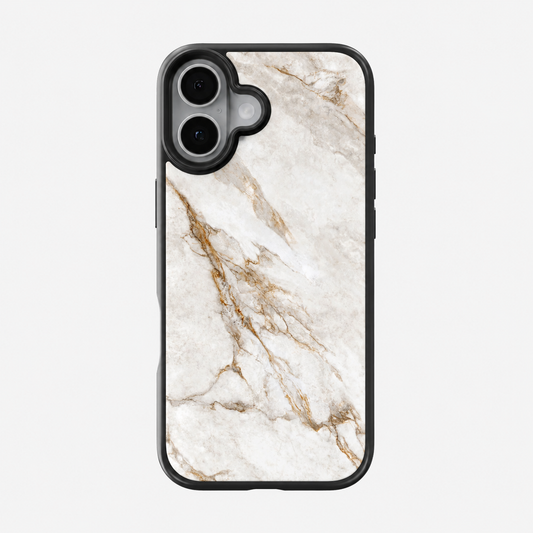 White Carrara Marble Gold Vein Phone Case