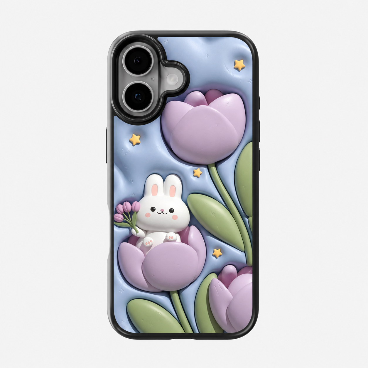 Pastel Bunny Tulip Garden Phone Case