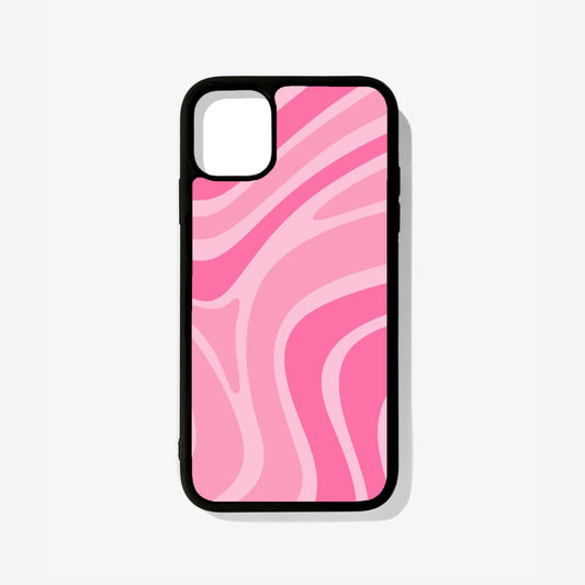 Pink Swirl Glass Case