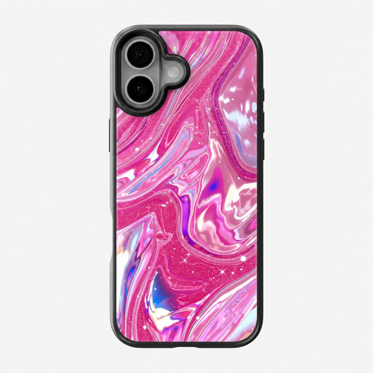 Hot Pink Abstract Marble Art Phone Case