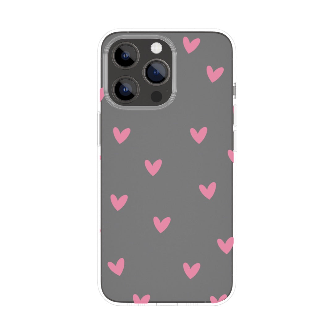 Pink Hearts Clear Case