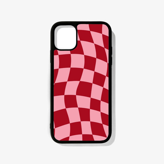 Red Checkered Glass Case