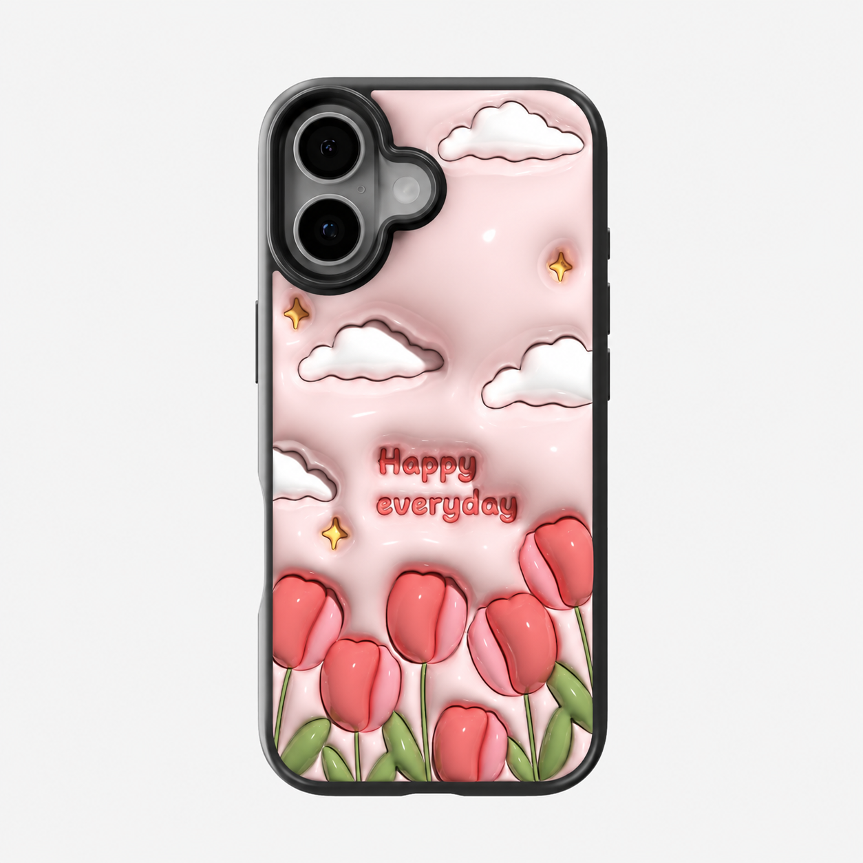 Happy Everyday Pink Tulip Phone Case
