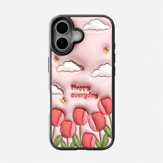 Happy Everyday Pink Tulip Phone Case