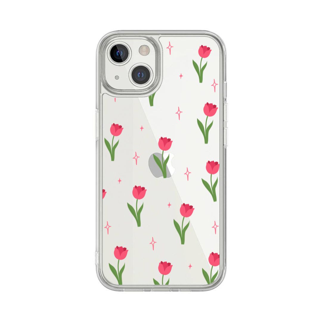 Pink Tulips Clear Case