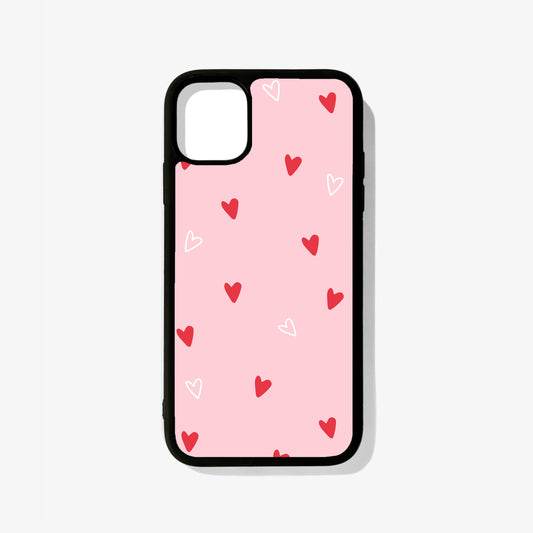Cute Hearts Glass Case