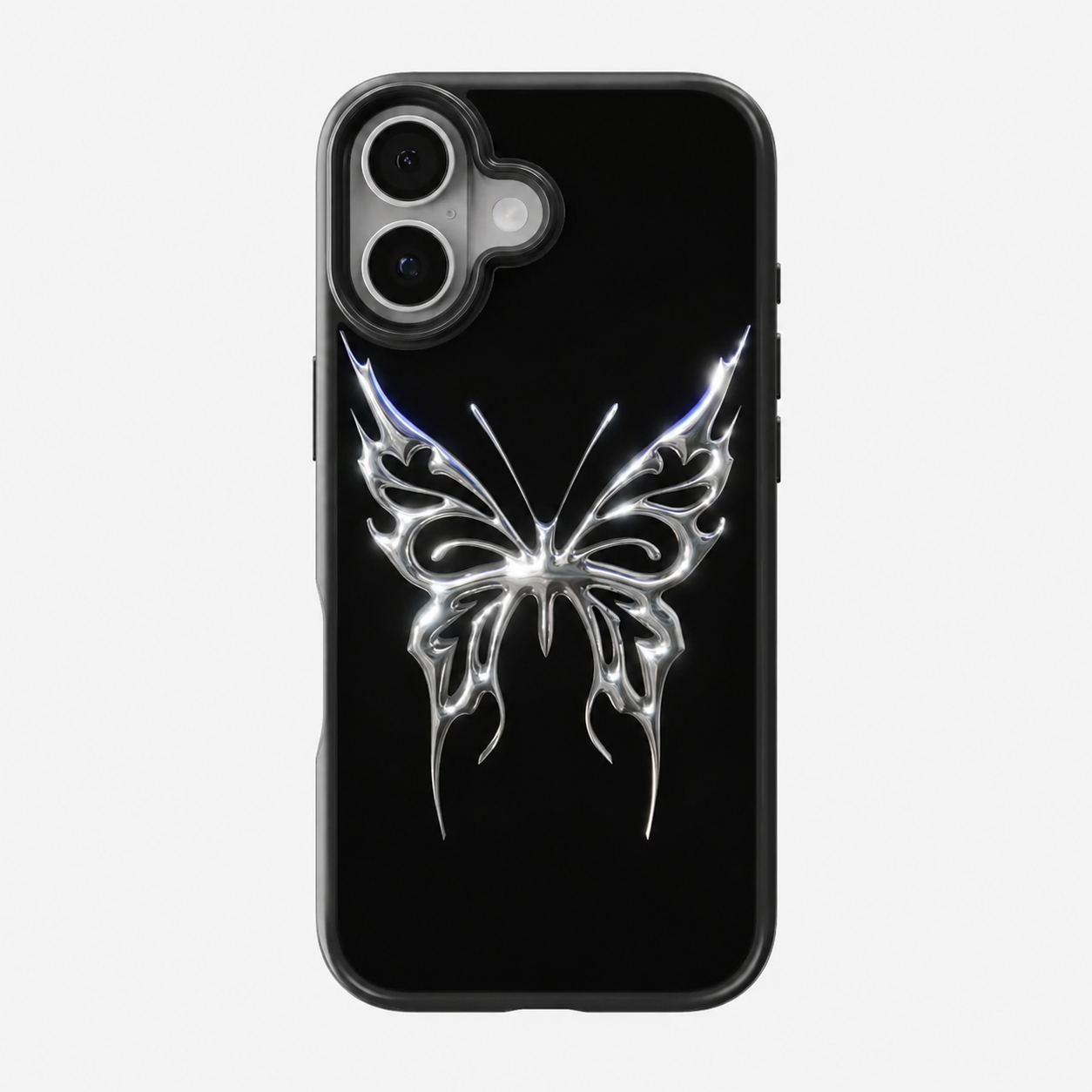 Chrome Butterfly Y2K Aesthetic Phone Case