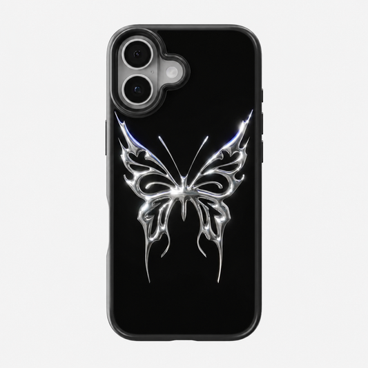 Chrome Butterfly Y2K Aesthetic Phone Case