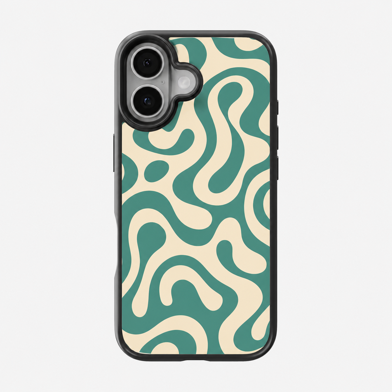 Sage Green Retro Squiggle Pattern Phone Case