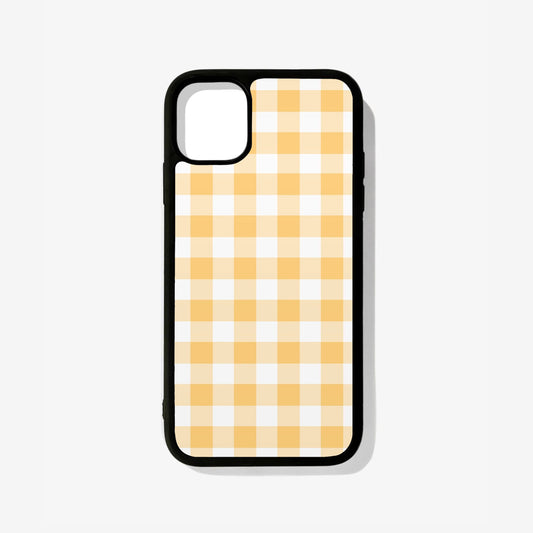 Yellow Plaid Glass Case