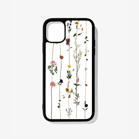 White Floral Glass Case