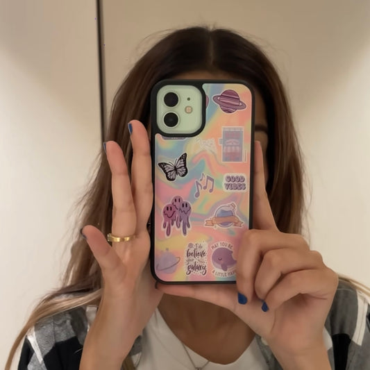 Holographic Stickers Glass Case