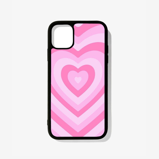 Pink Heart Glass Case