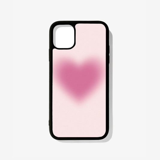Pink Aura Heart Glass Case