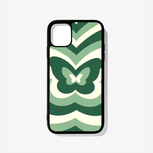 Green Butterfly Glass Case