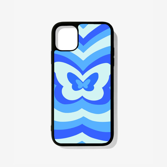 Blue Butterfly Glass Case