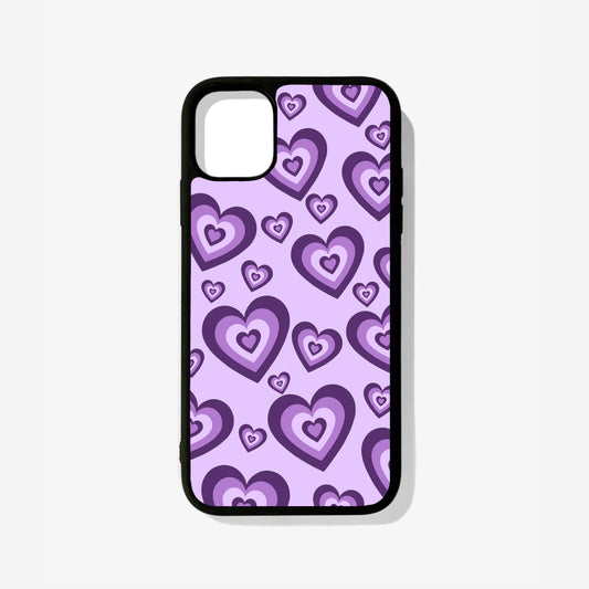 Purple Mini Heart Glass Case