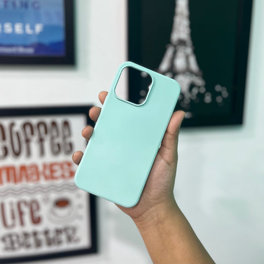 Mint Blue Solid Silicone Case