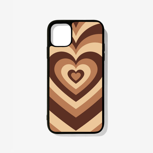 Brown Heart Glass Case