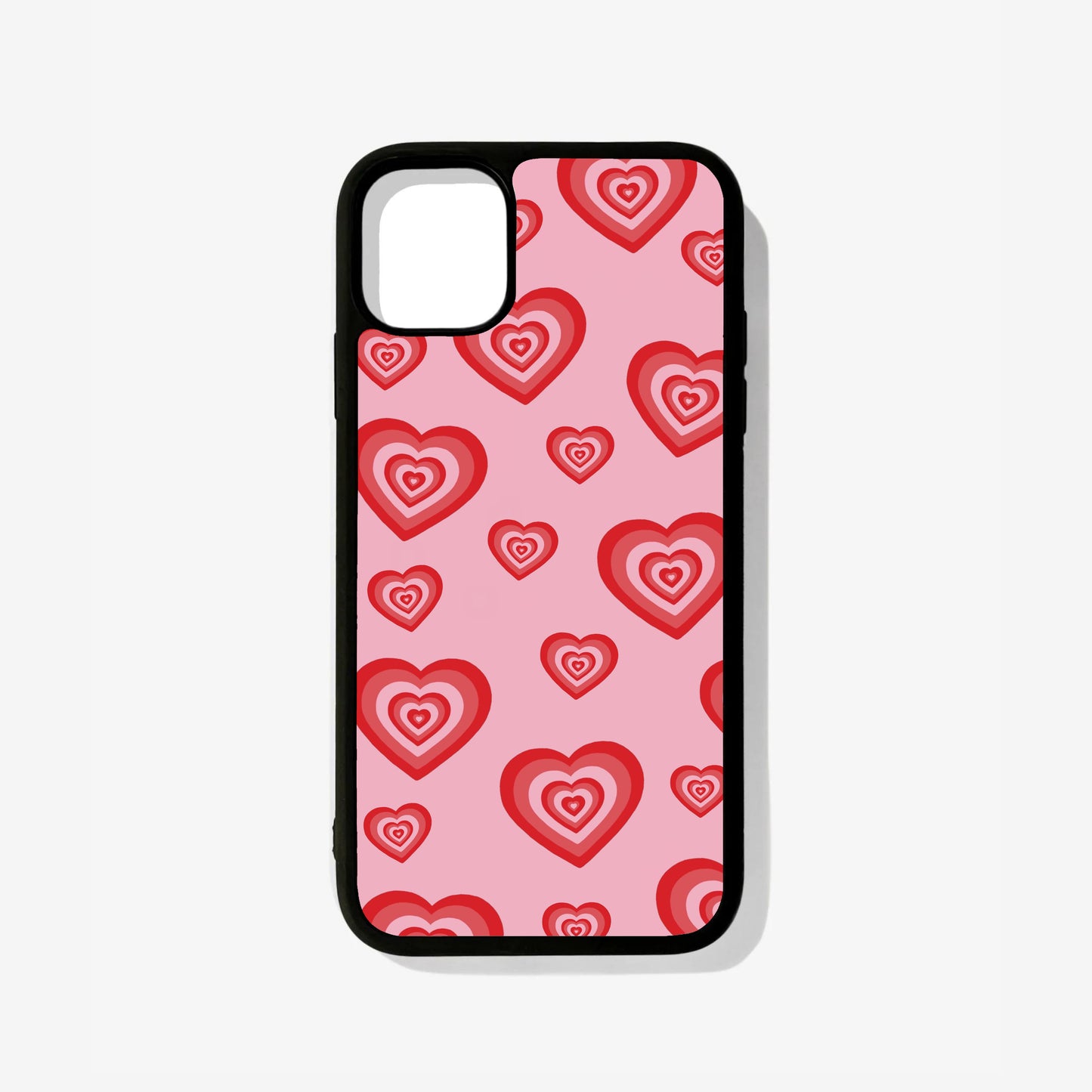 Red Mini Hearts Glass Case