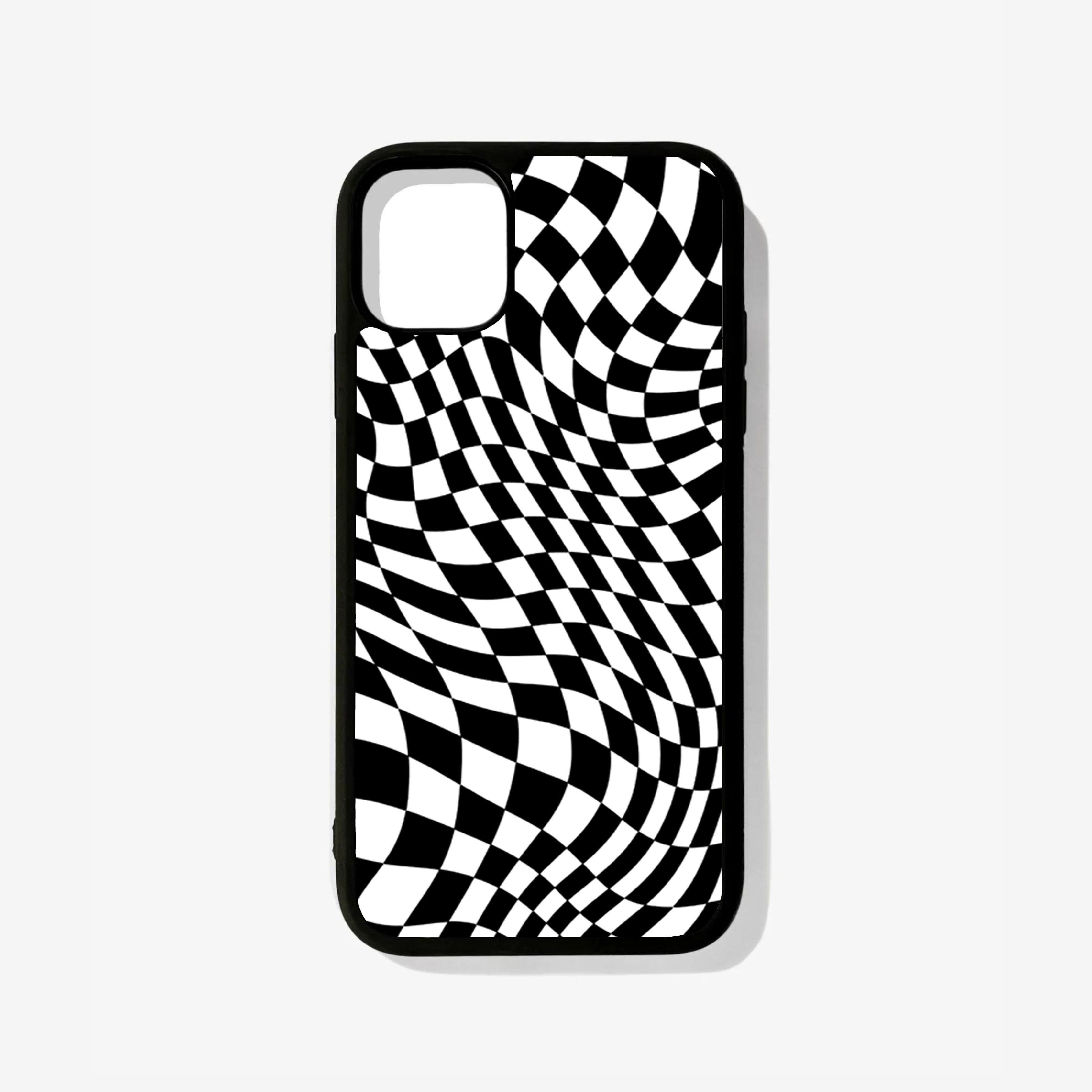 Black White Checkered Glass Case Shopglam Cases