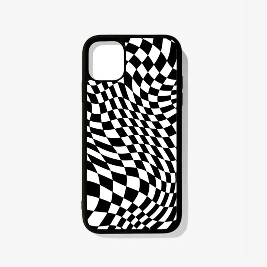 Black & White Checkered Glass Case