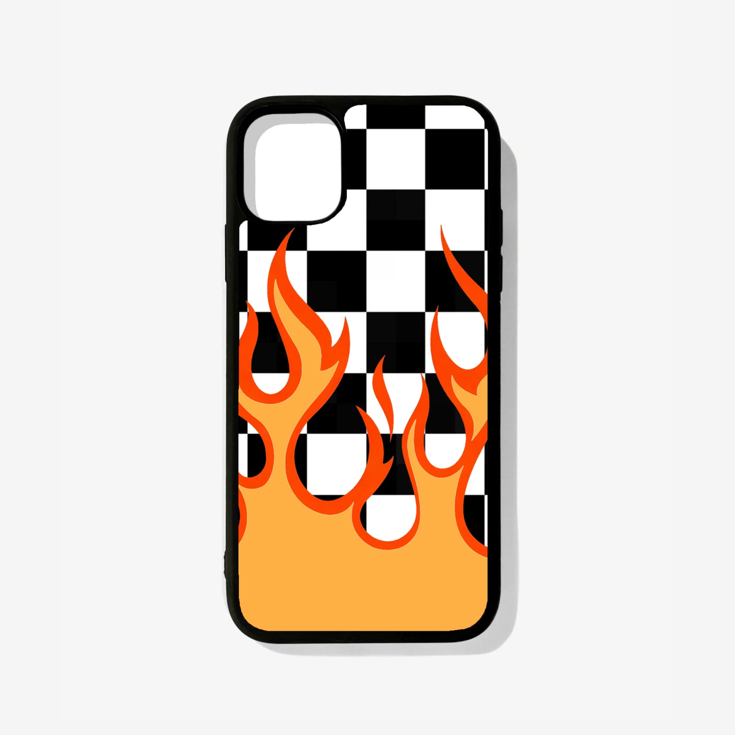 Checkered Flames Glass Case