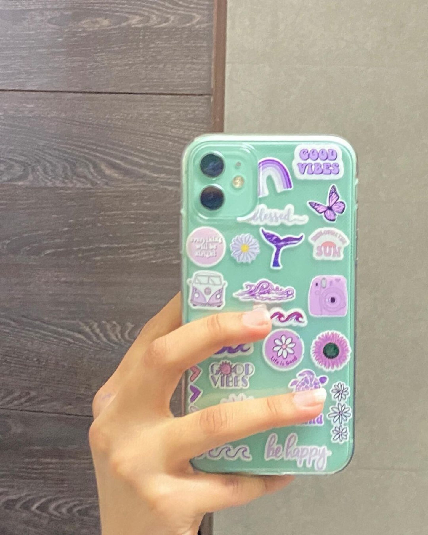 Purple Stickers Clear Case