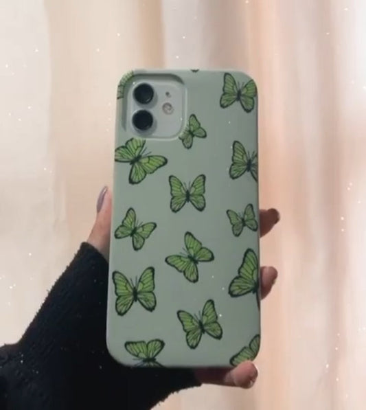 Green Butterflies Hard Case
