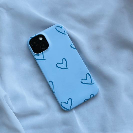 Cute Blue Hearts Hard Case
